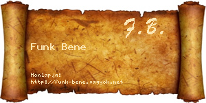 Funk Bene névjegykártya